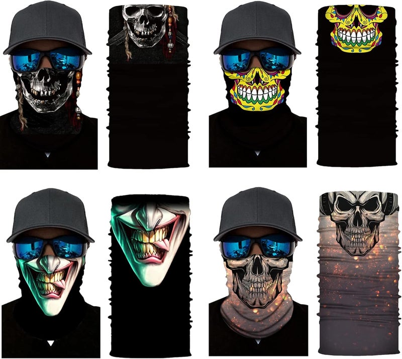 WYSUMMER 8PCS Scarves Bandanas Face Tube Black Headband, Motorcycle Multi Function Headwear Hat Scarf Neck Warmer Balaclava - Image 3